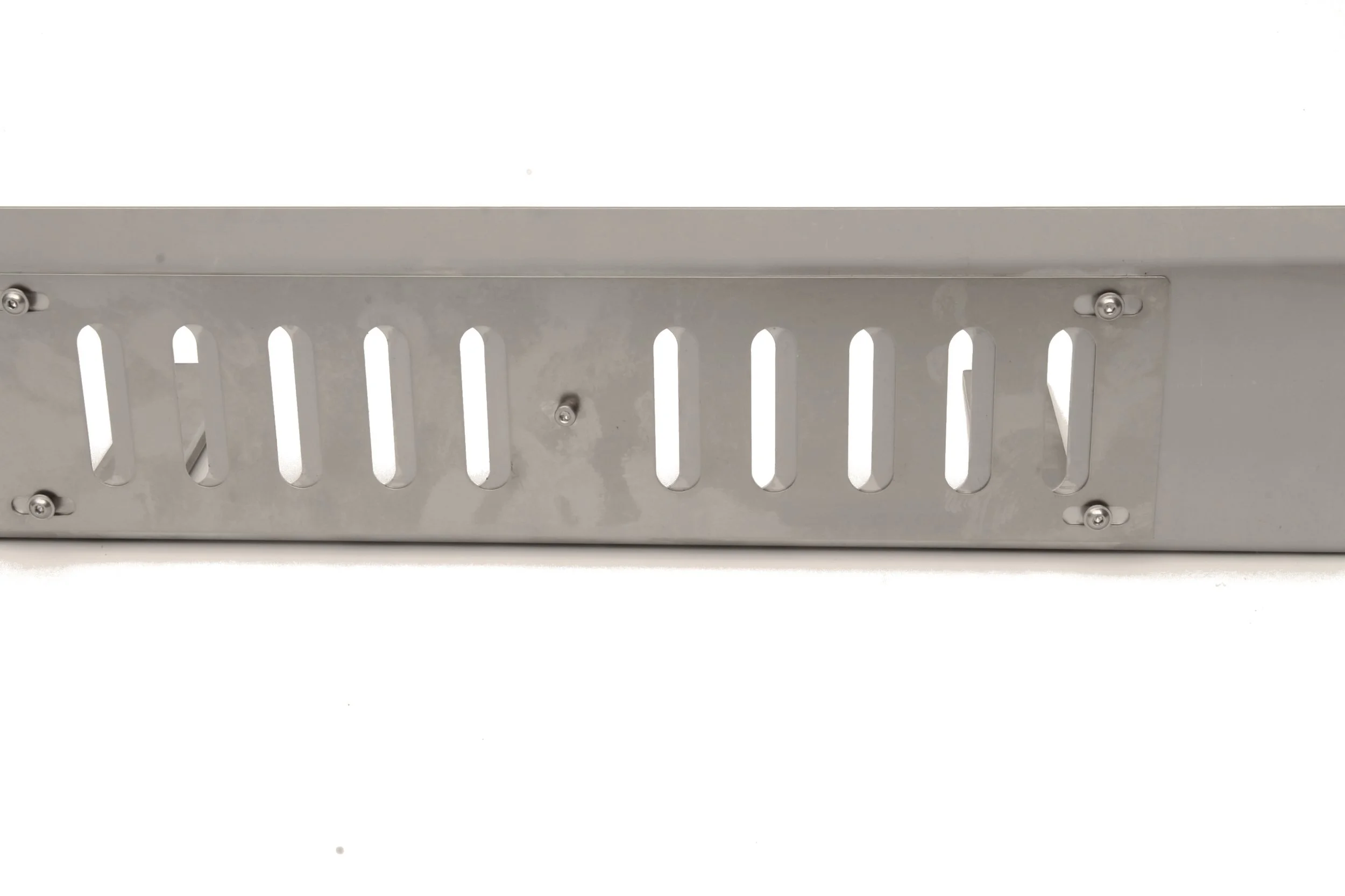 Adjustable fire shield in the mid open position