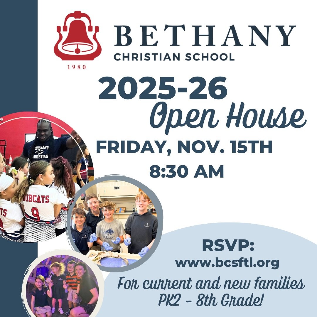 Help us spread the word! Please share to Bethany with your friends and family, we can&rsquo;t wait to show them all the wonderful opportunities Bethany has to offer!

❤️ Thank you for choosing BCS for your child&rsquo;s education! 📚