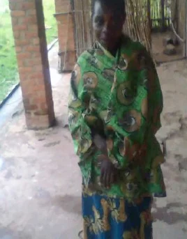 Petronie at her home in Burundi.
