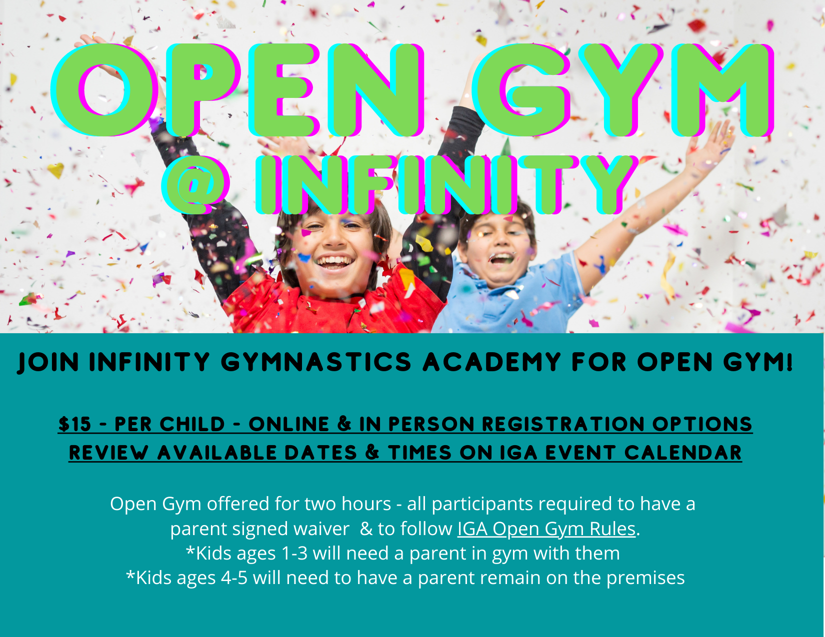 Open Gym Sundays 1pm-3pm
