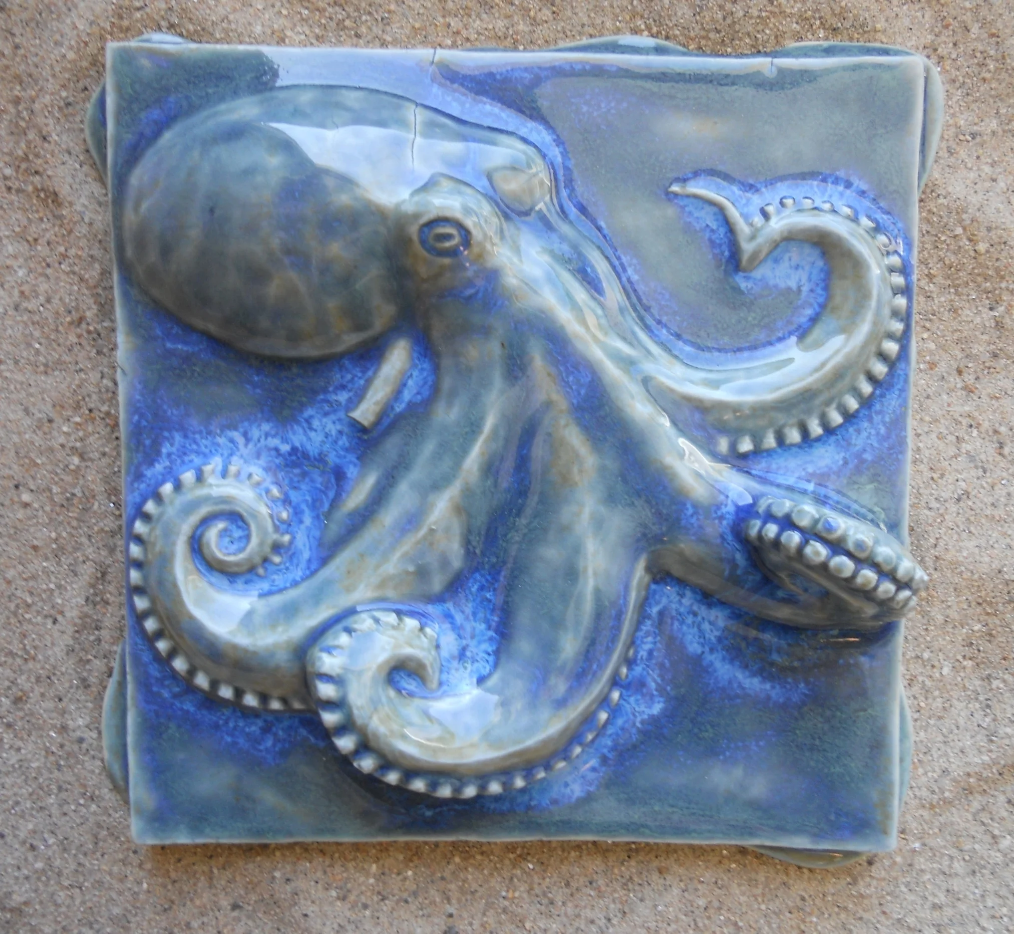 New England Made Ceramic Octopus Tile