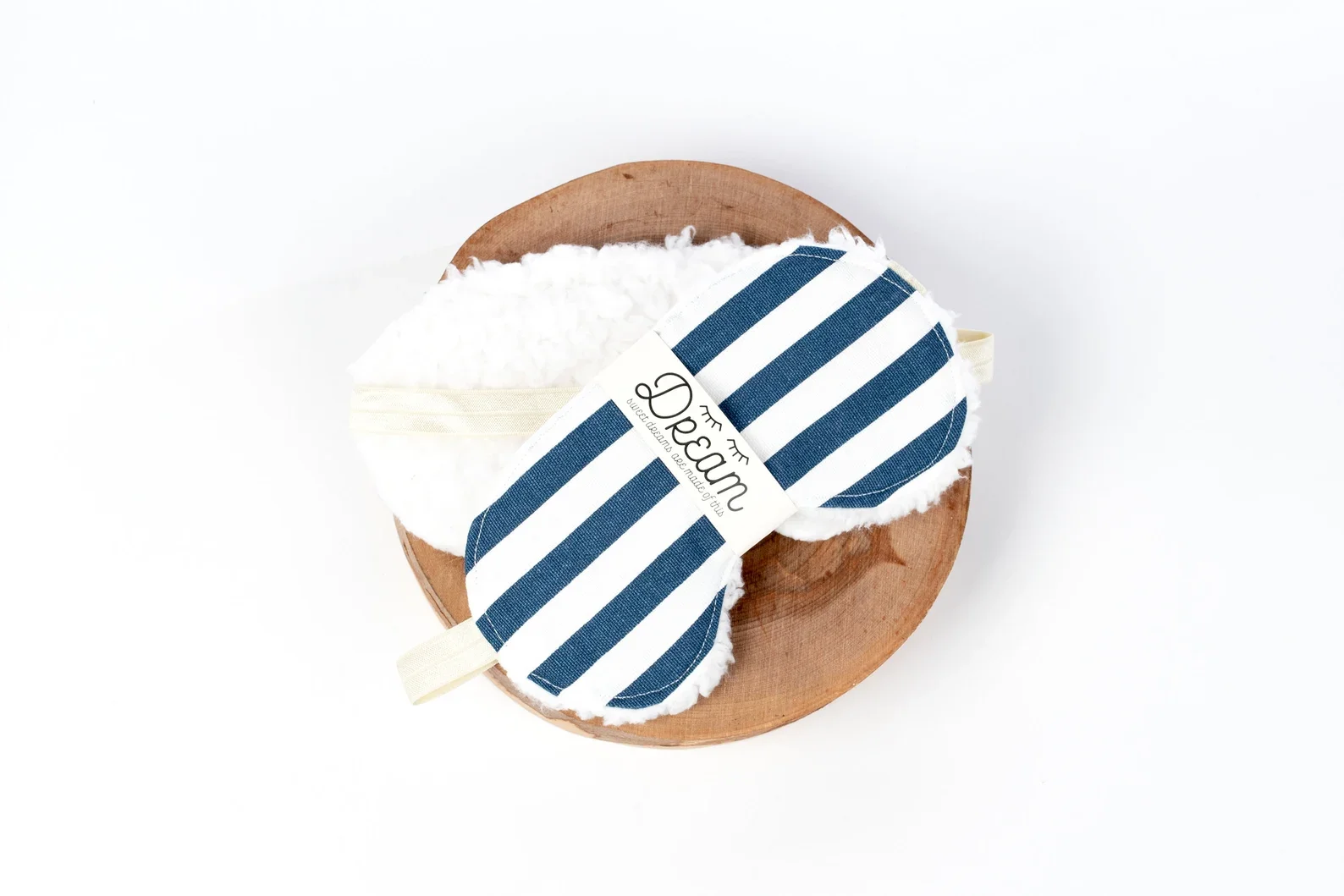 Nautical Unisex Stripe Sleep Mask: with Cotton Faux Sherpa