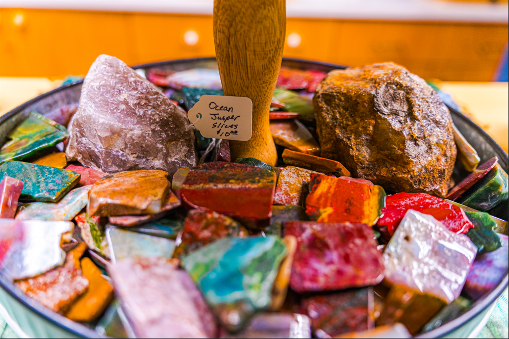 Vibrant Ocean Jasper Slices