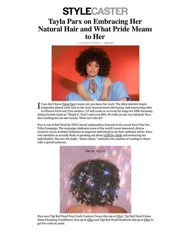Natural Beauty | &lsquo;Dance Alone&rsquo; songstress, @taylaparx talks to @stylecaster about her hair, pride and being proud via @elizabethdenton cc: @currentcommunications