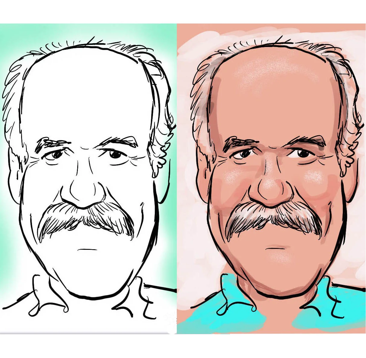 Live drawn digital. The left is created in 6 minutes, the right in 10 minutes.