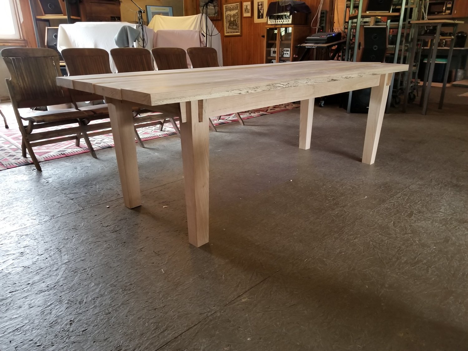Red Oak Square Edge Table Top And Base 7 X 3 Custom