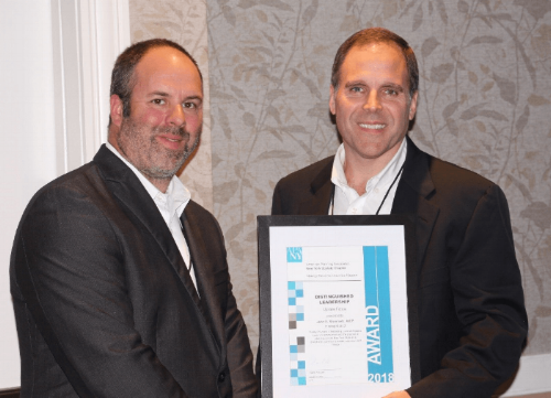 (Left) James Levy, AICP – President of the APA New York Upstate Chapter. (Right) John Steinmetz, AICP – 2018 “Upstate Fellow” Distinguished Leadership Award Recipient. Photo Credits: New York Upstate Chapter of the American Planning Assoication.