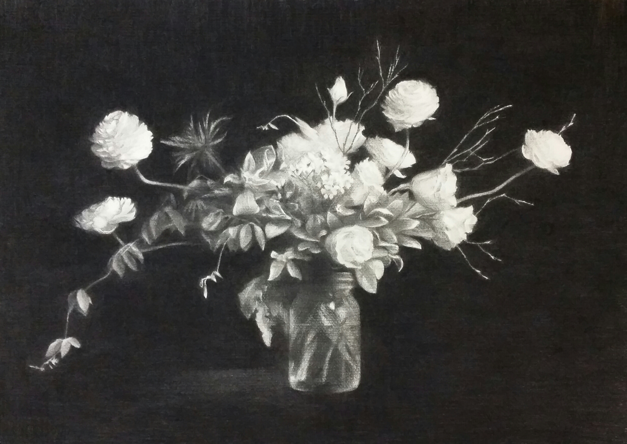   Flowers III  2014 Charcoal on paper&nbsp; 