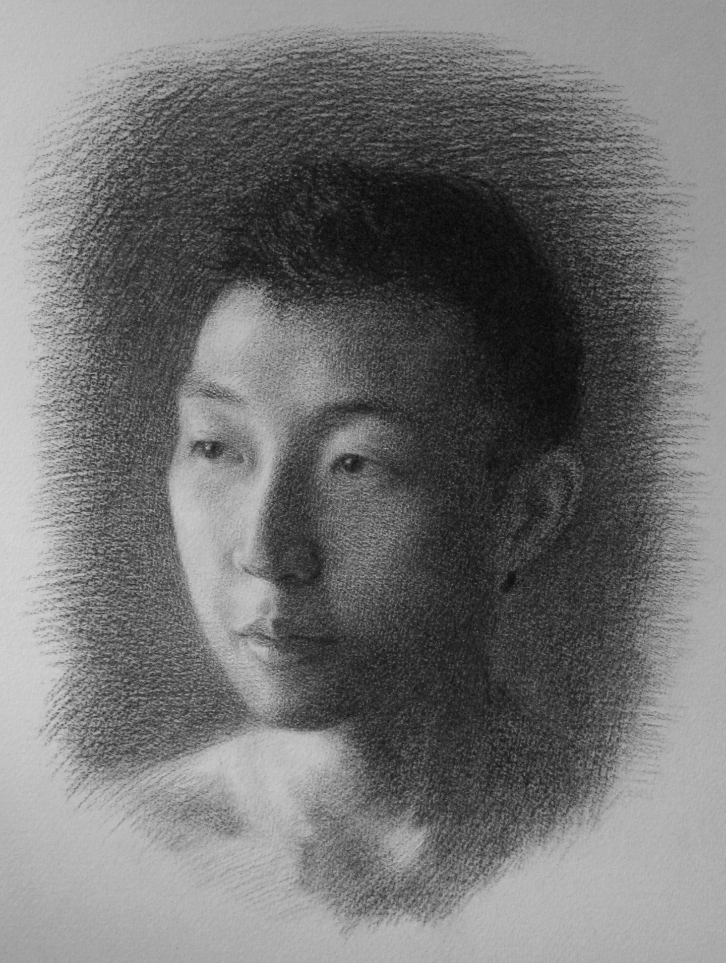   Portrait of My Brother  2014  Charcoal on  paper 