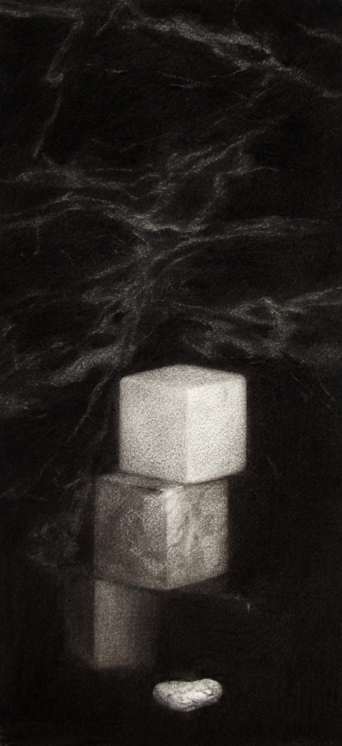  Solids  2017 charcoal on paper, 19cm by 48cm 
