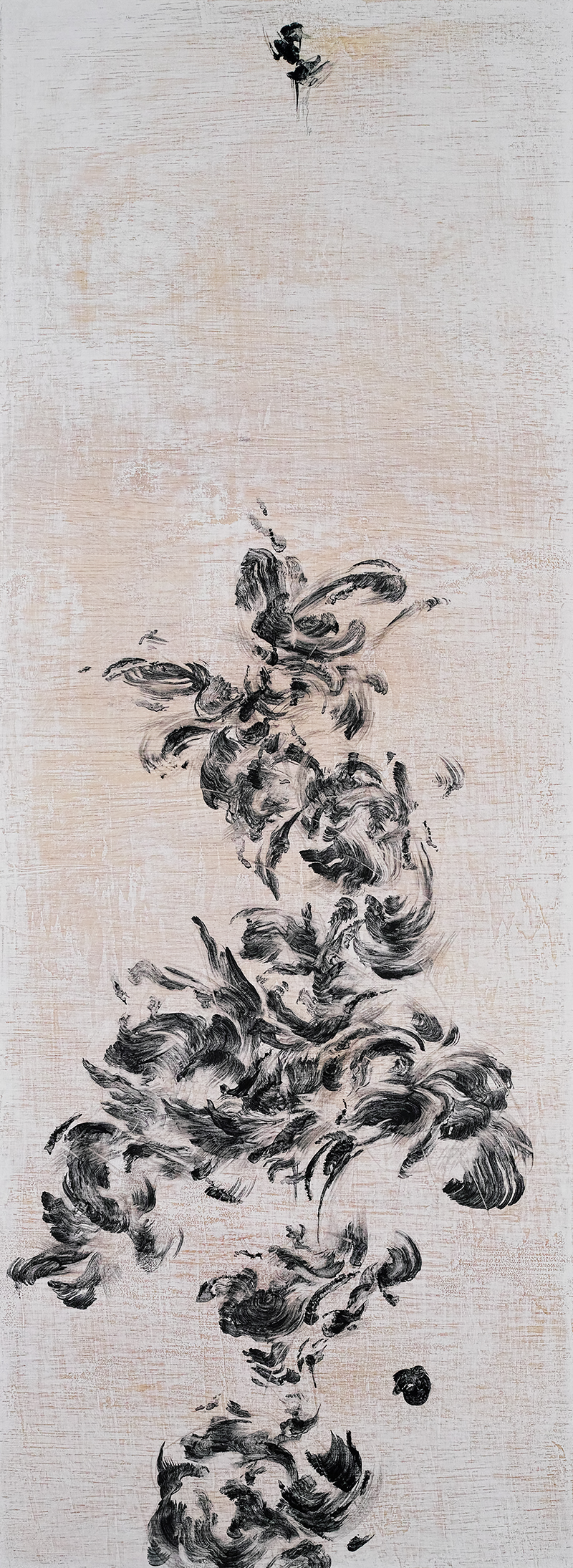 Flower Flights II Charcoal on wood 2018 110cm x 40cm Exhibited at Art Porters Gallery “Flower Flights” solo exhibition. past series: Flower Flights