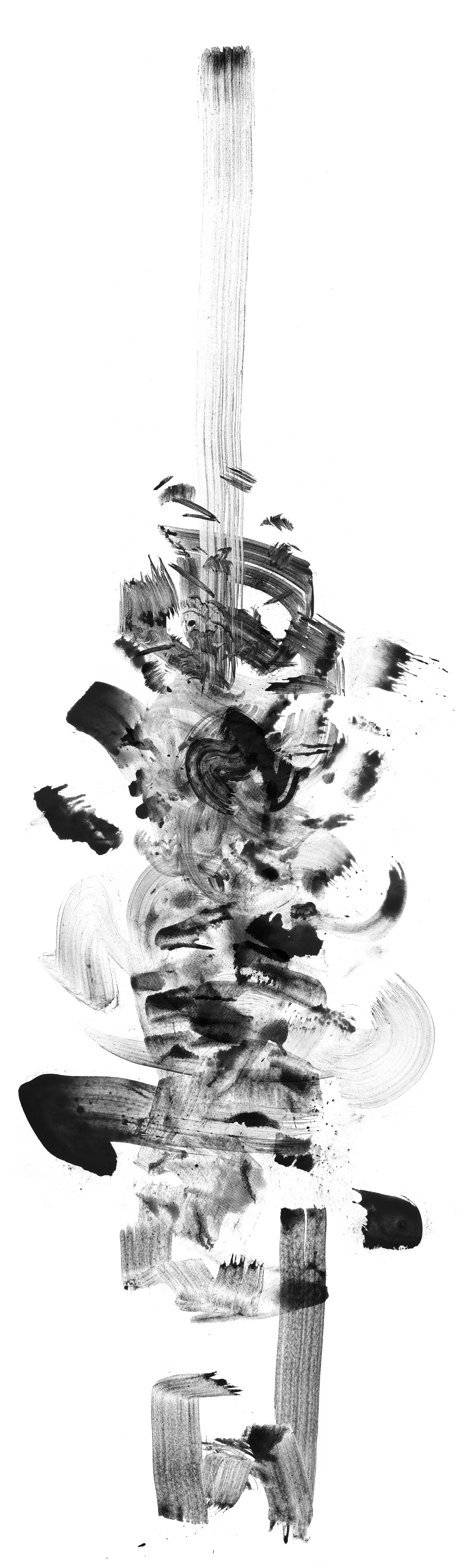 Variations and Variables I Charcoal print on Cotton Panama Fabric 2019 140cm x 500cm Presented at the “Variations and Variables” concert at the National University of Singapore Arts Festival, “Game of Numbers”. Inspired by the "Third movement of Beethoven’s “Piano Sonata No.30 in E major Op.109”. past series: Variations and variables