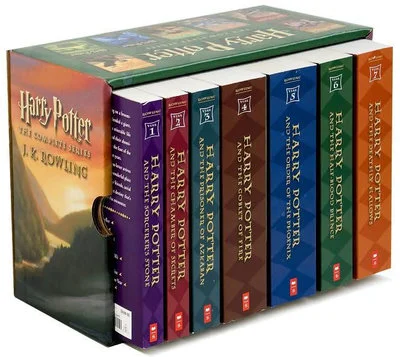 Harry Potter boxed set, paperback, Mary GrandPre illustrations, $87