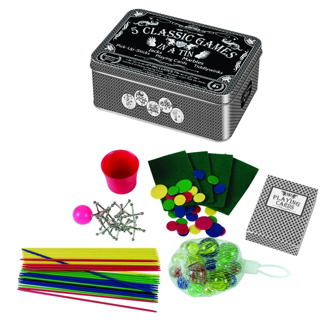 5 Classic Games in a Tin, $10.50