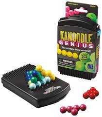 Solve 2-D and 3-D puzzles by rearranging game pieces. Pick a puzzle from the book, set up the challenge, and then place the remaining game pieces to solve the puzzle. Kanoodle Genius offers 200+ brain-busting puzzles for you to solve all on your own…