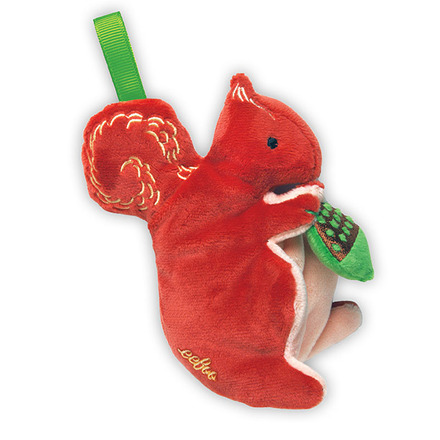 from our friends at Eeboo, some great new plush rattles - squirrels, dragons, birds, and more