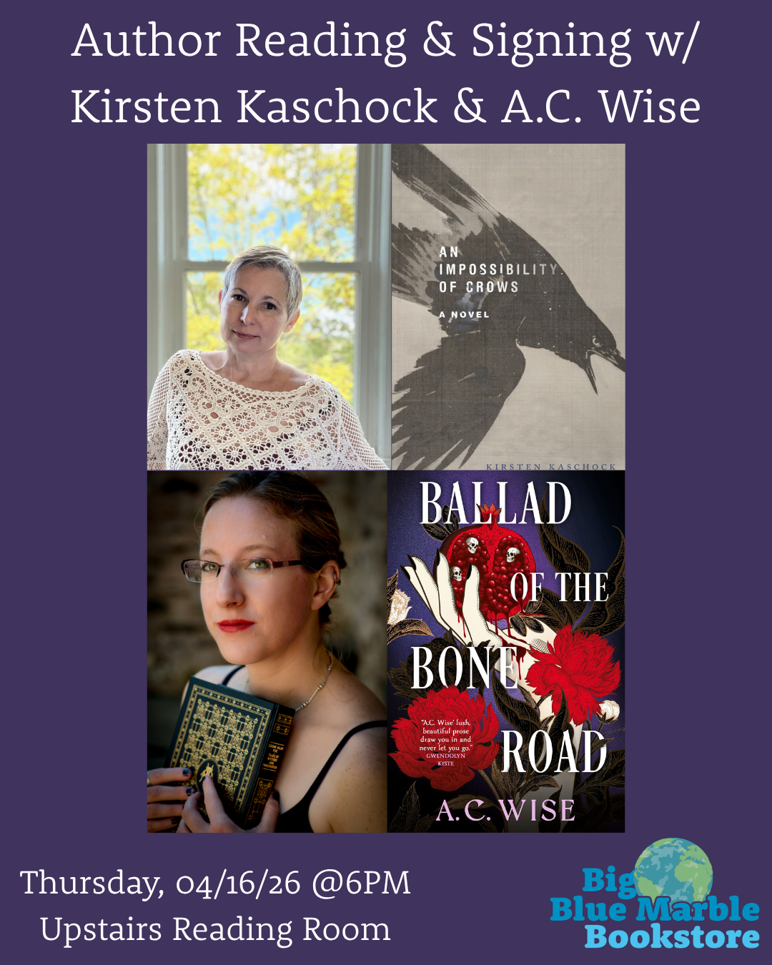 Reading &amp; Signing with Kirsten Kaschock &amp; A.C. Wise