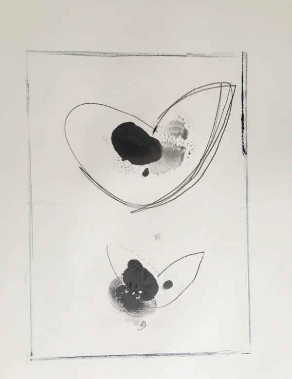 Encaustic mono print 27"X35" 2014
