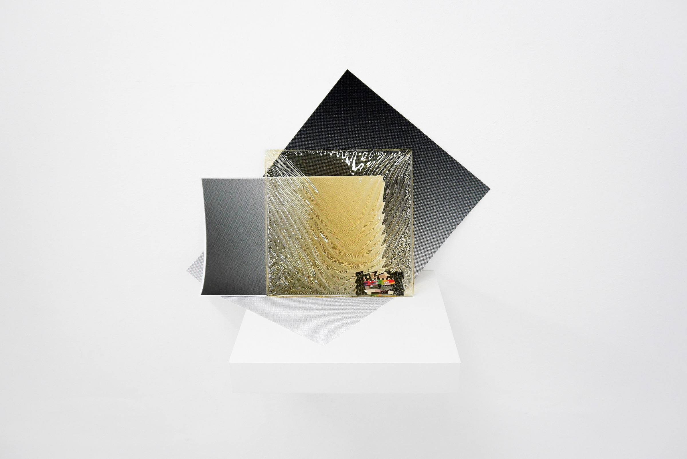 Distorting Filter, 2016, variable size, inkjet prints, glass, enamel, polaroid photo