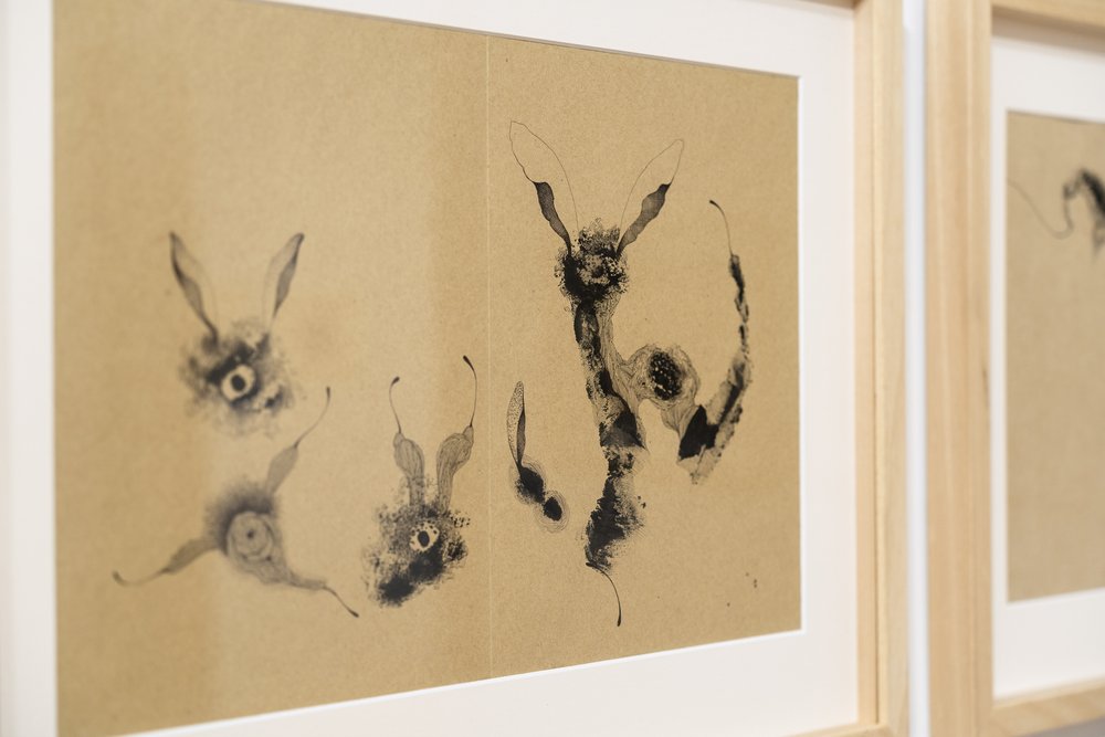 Robert Gabris: Insectopia, 2020 , autoprints, black ink and fineliner 0,25mm  41 x 29 cm