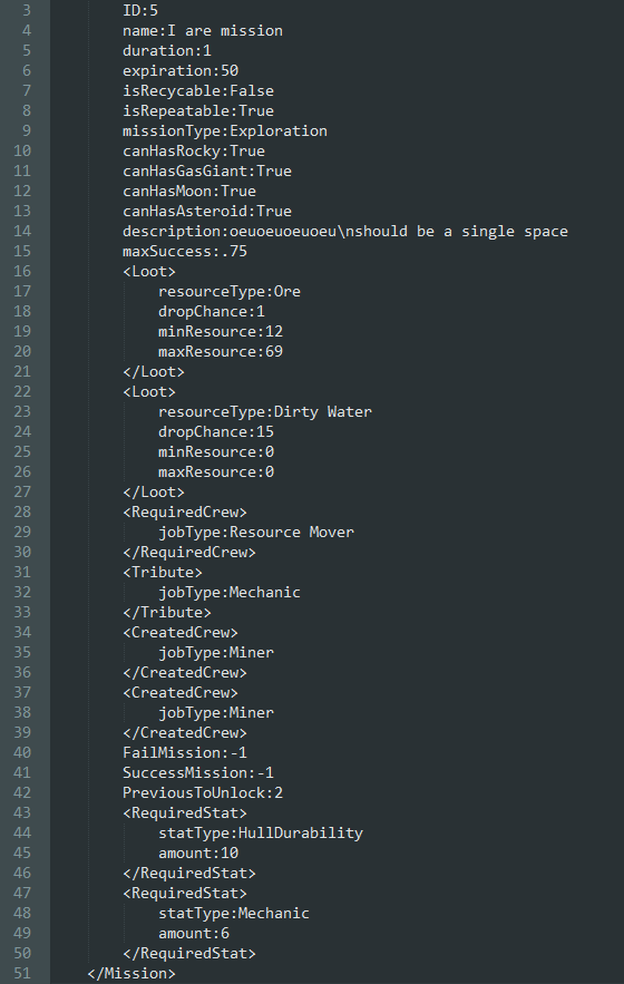 This is the XML for a generic mission
