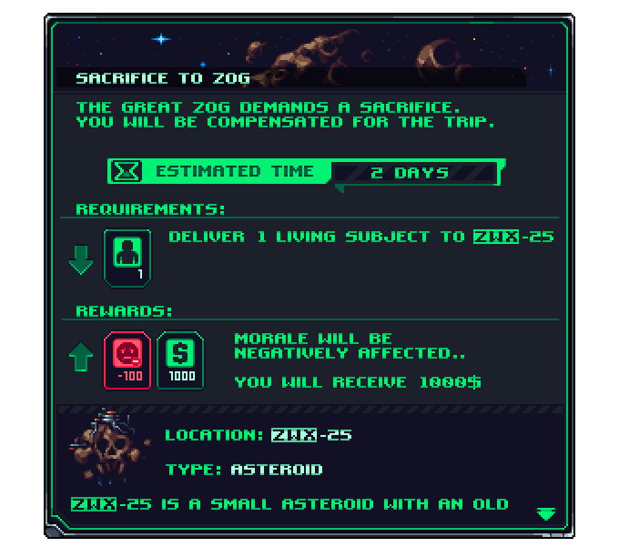 Some missions require tributes