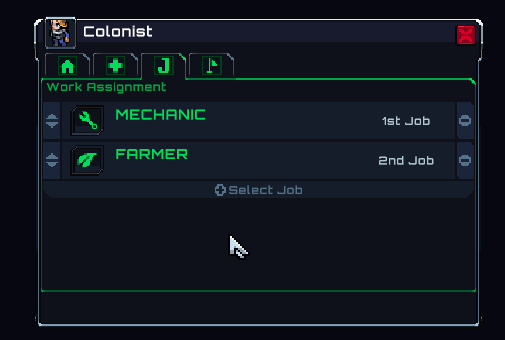Job related buttons have to forward their associated job to the colonist
