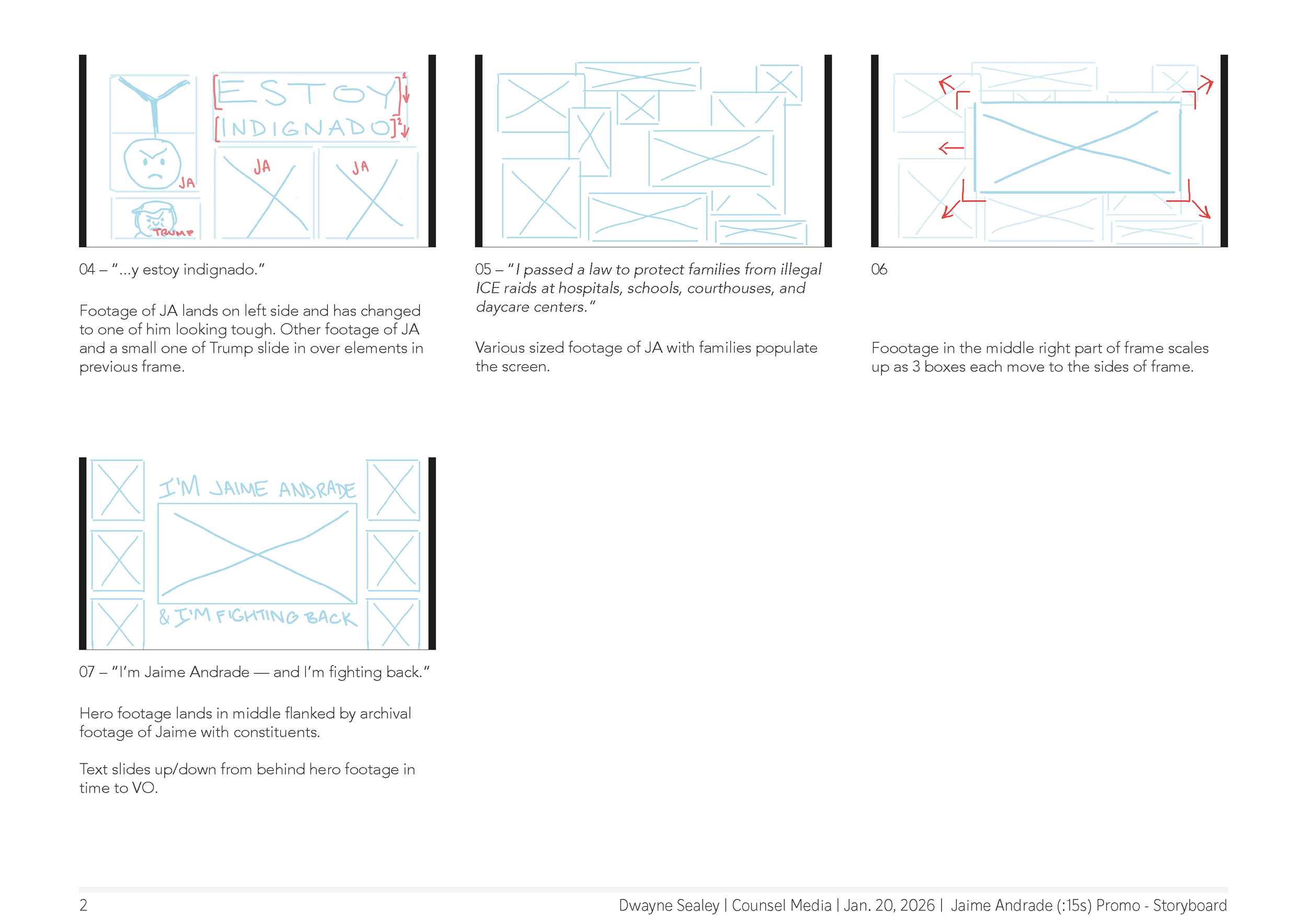 Jaime Andrade Story Board Page 2 