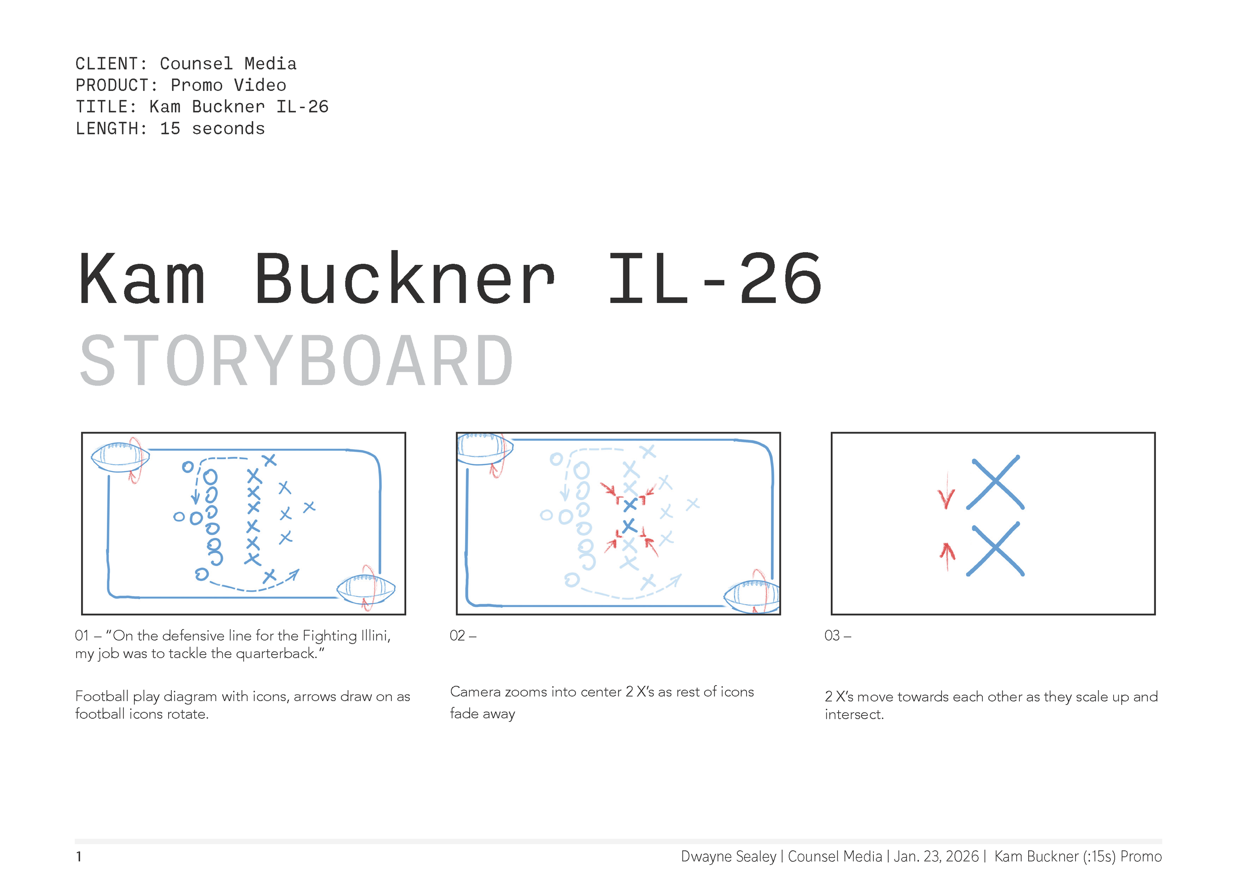 Kam Buckner Story Board Page 1