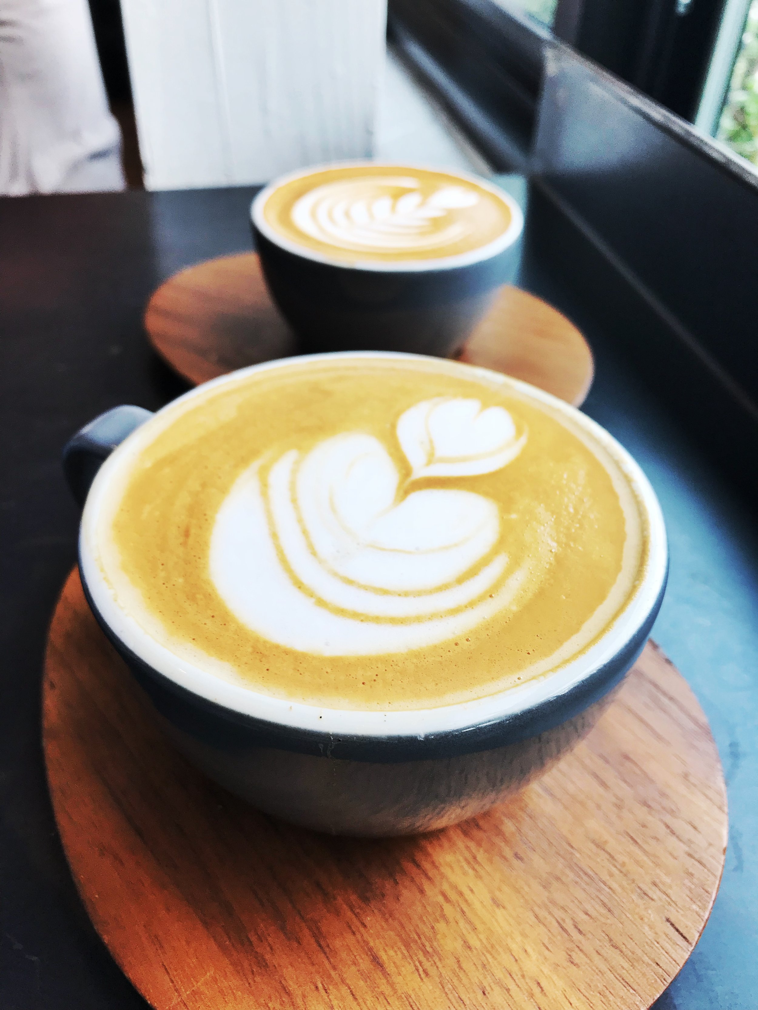 Vanilla Latte (front), Cubano (back)