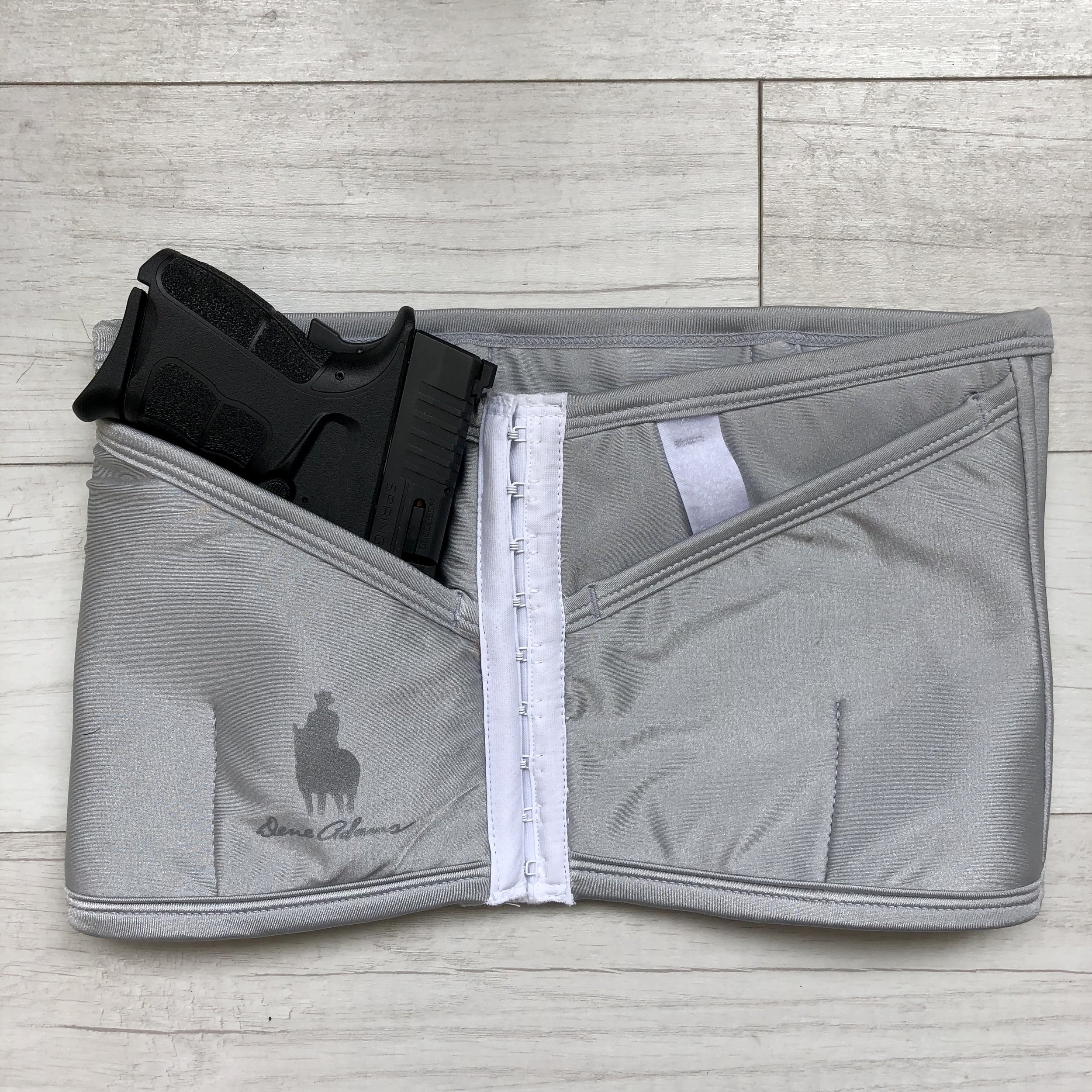 Petite Silver Corset Holster (Medium Compression) from Dene Adams, $109.99