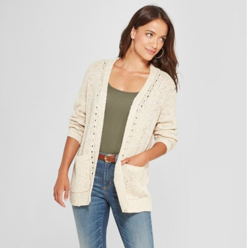 Women's Long Sleeve Lace-Up Back Open Cardigan by Knox Rose, $29.99 Photo Credit: Target