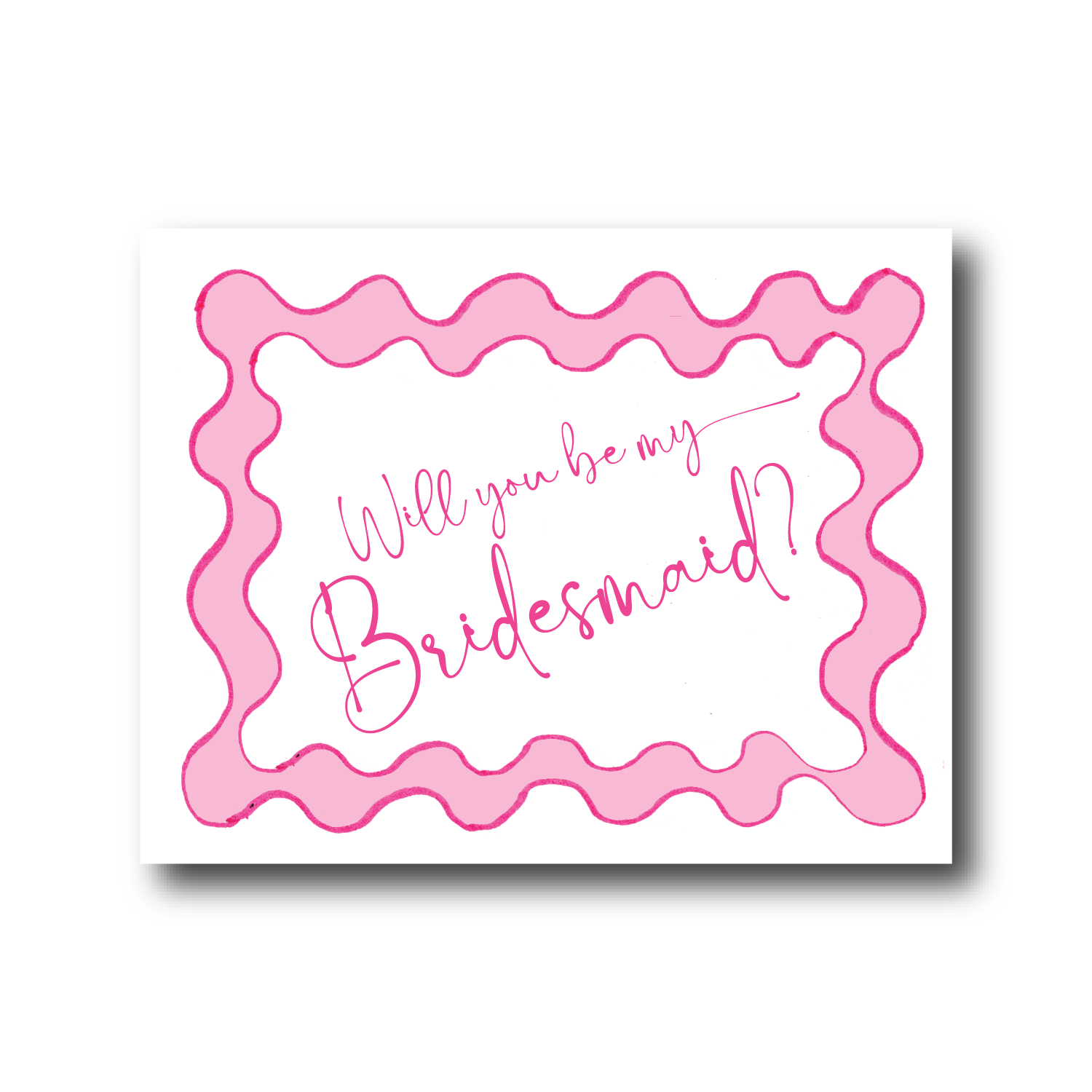 Pink Wavy Bridal Party Proposal Cards