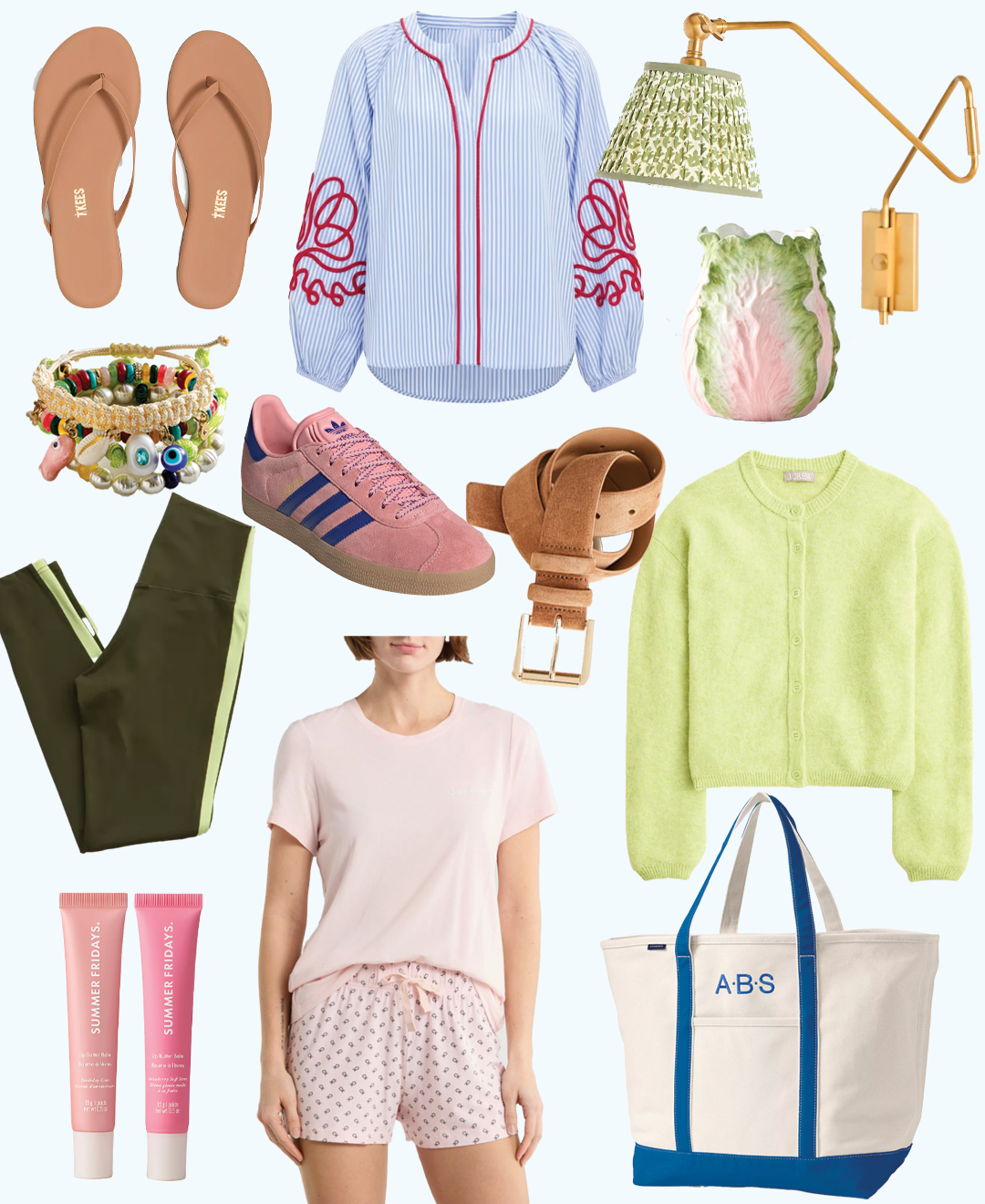 Collage of curated favorite finds including home decor, fashion pieces, and lifestyle accessories arranged in a clean grid layout, linking to a ShopMy storefront for easy shopping.