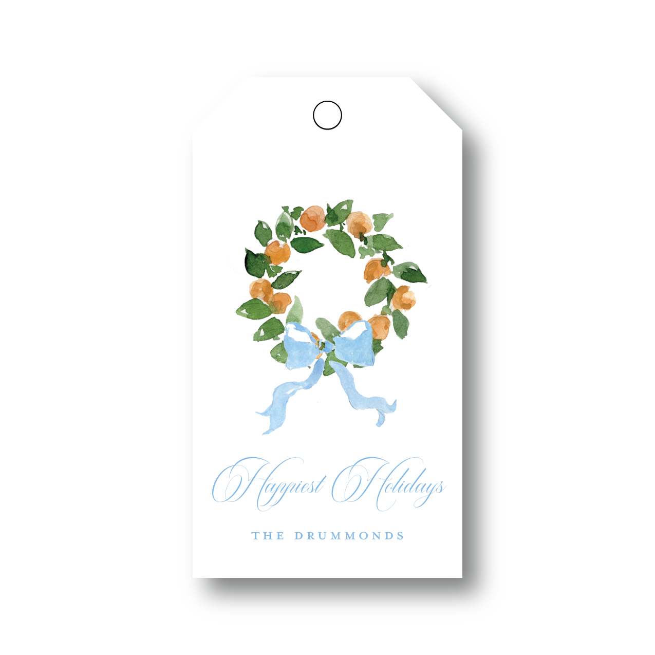 Semi custom wreath gift tags