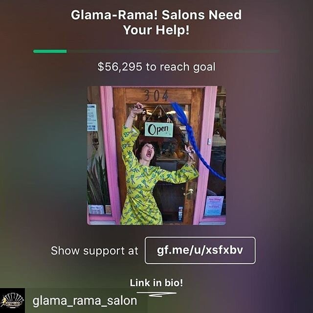 SOS! Save our salon!
We need your help. Please donate/share if you can. I love working at @glama_rama_salon and I need a place to work when everything is safe and back to normal! I miss my friends at the Glam, and I miss my clients too!!
Stay safe an