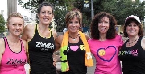 Fran, Lisa, Susan, Margie and Cat at the first Zumba fundraiser for Susa G. Komen for the Cure