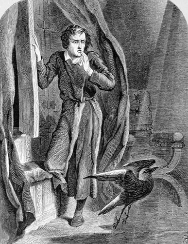 Edgar Allan Poe and the Raven - picture is in the public domain, obtained from Wikipedia commons.