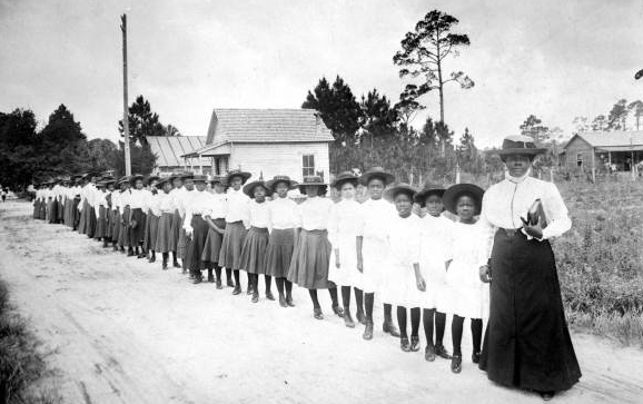 Mary & her students at The Daytona School