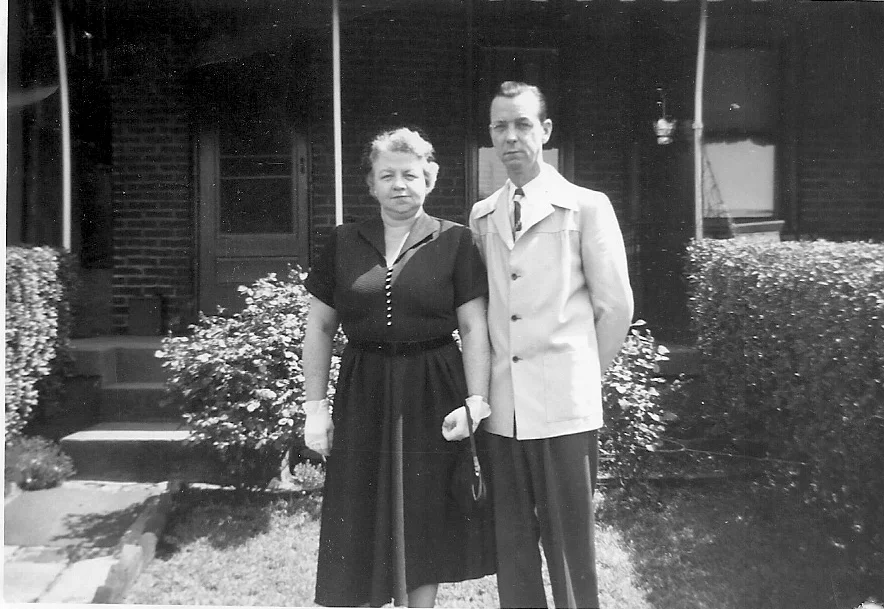 Mary and Dan O’Brien in the backyard of 5410 Sunnyside Street in Glenwood in the mid-50s. 