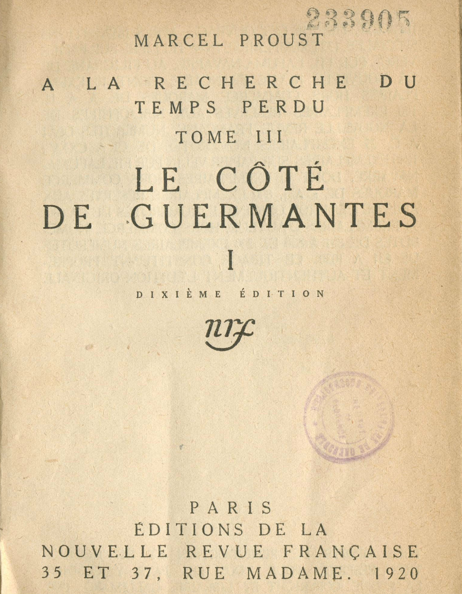 103 0819 P$ OB Le_Côté_de_Guermantes_I_-_Marcel_Proust_-_Édition_originale_NRF_1920_-_Courverture.jpg