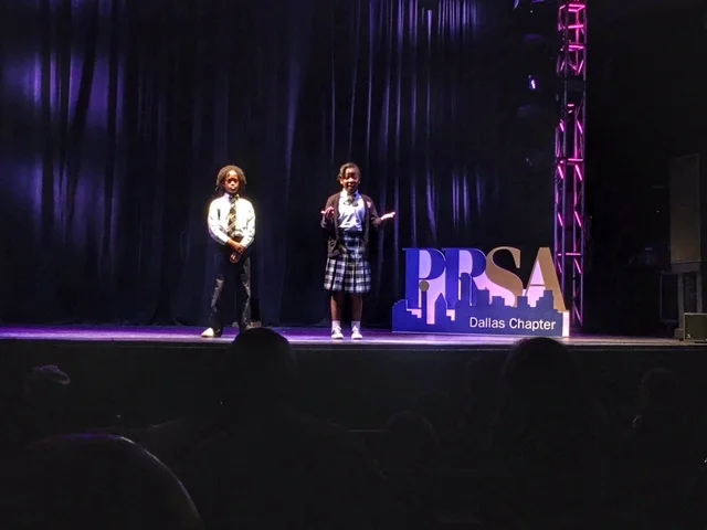 Qaadir Abdul-Alim Muhammad & Megan Manning, 6th grade students at St. Phillip's School & Community Center share "The Power of the St. Phillip's Creed in Our Lives" at the 2016 PRSA Dallas UnSummit.