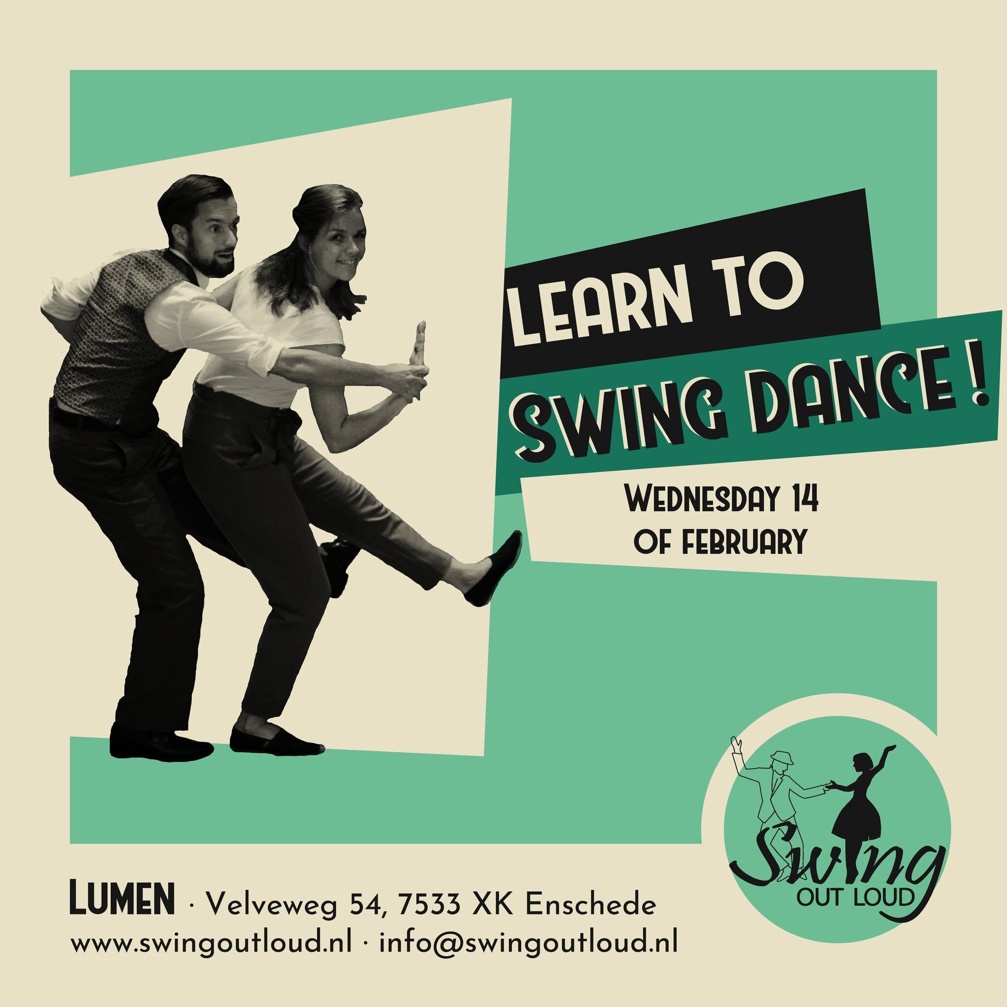 Curious about dancing swing dances like #lindyhop but not sure if it's for you? Only one way to find out: join one or more of our open lessens and/or taster classes in February! 

First open lesson is on February 14th, 19h00 at Lumen in #enschede. It