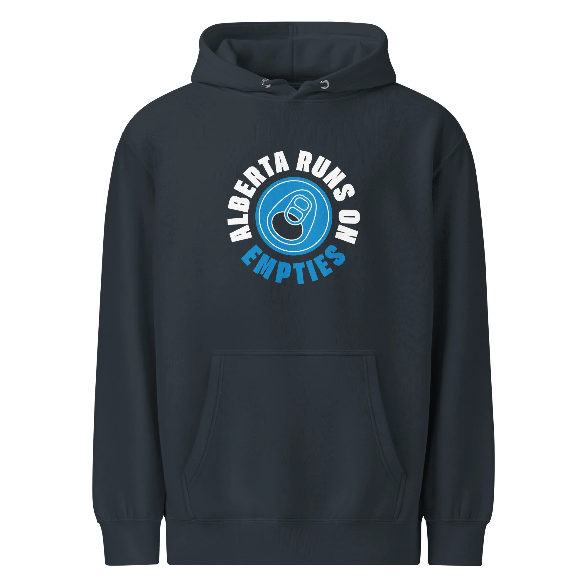 Dark Pullover Hoodie - Alberta Runs on Empties Bike