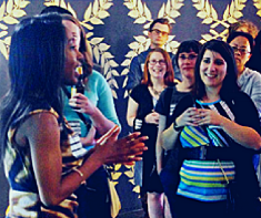 Speaking at a Young Nonprofit Professionals Network event at Public Functionary.