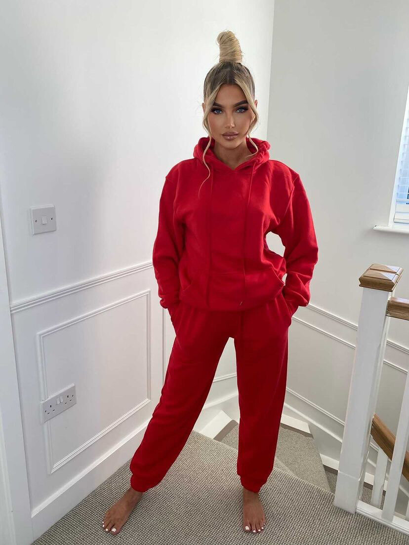 sejle Springboard Auckland Red hoodie and sweatpants lounge set — Azelle Collection