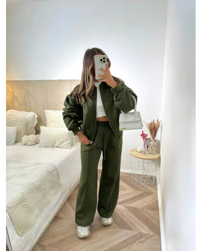 LAYLA Khaki bomber loungewear set