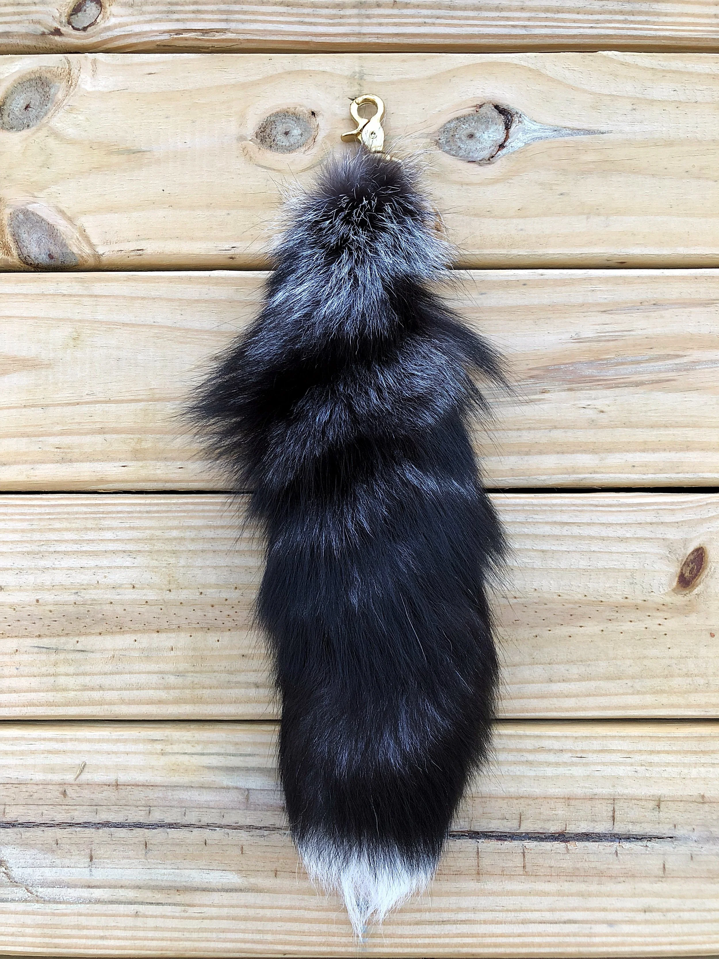 Luxury Black Foxtail with White Tip