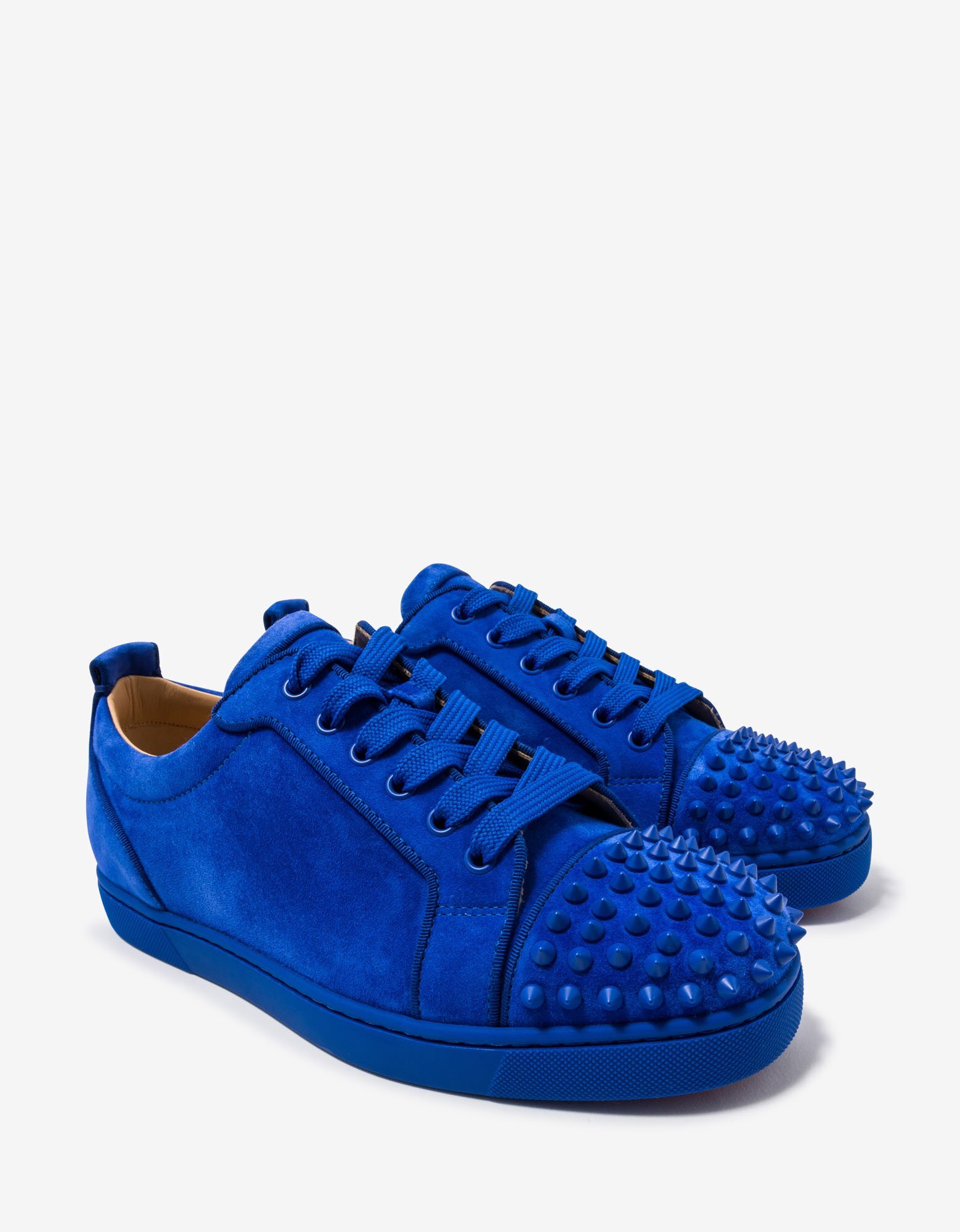 Christian Louboutin<br/><br/>Louis Junior Spikes Orlato Blue Suede