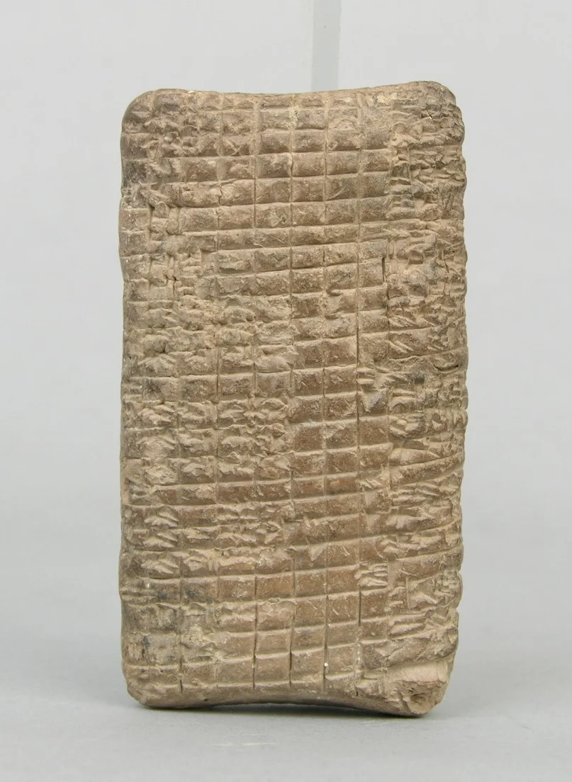 Cuneiform ledger circa 1800 B.C.